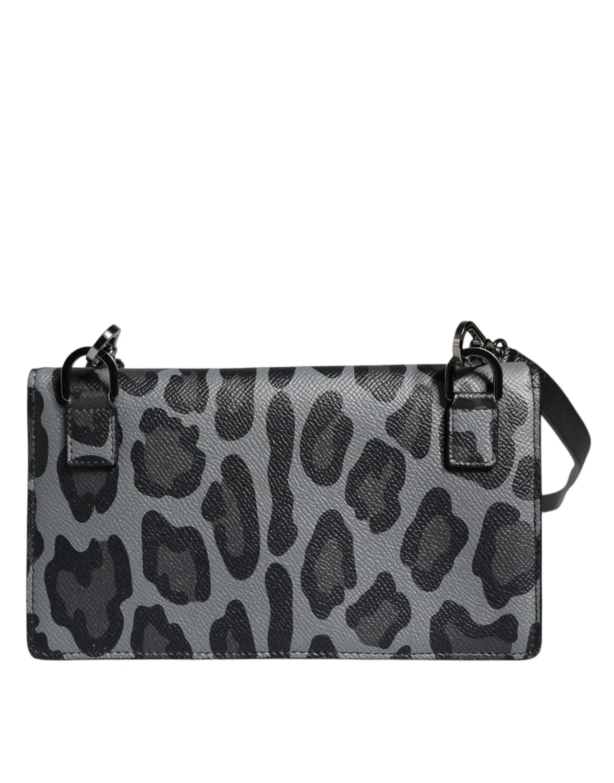 Sac bifold dolce & gabbana léopard noir et gris Dolce & Gabbana