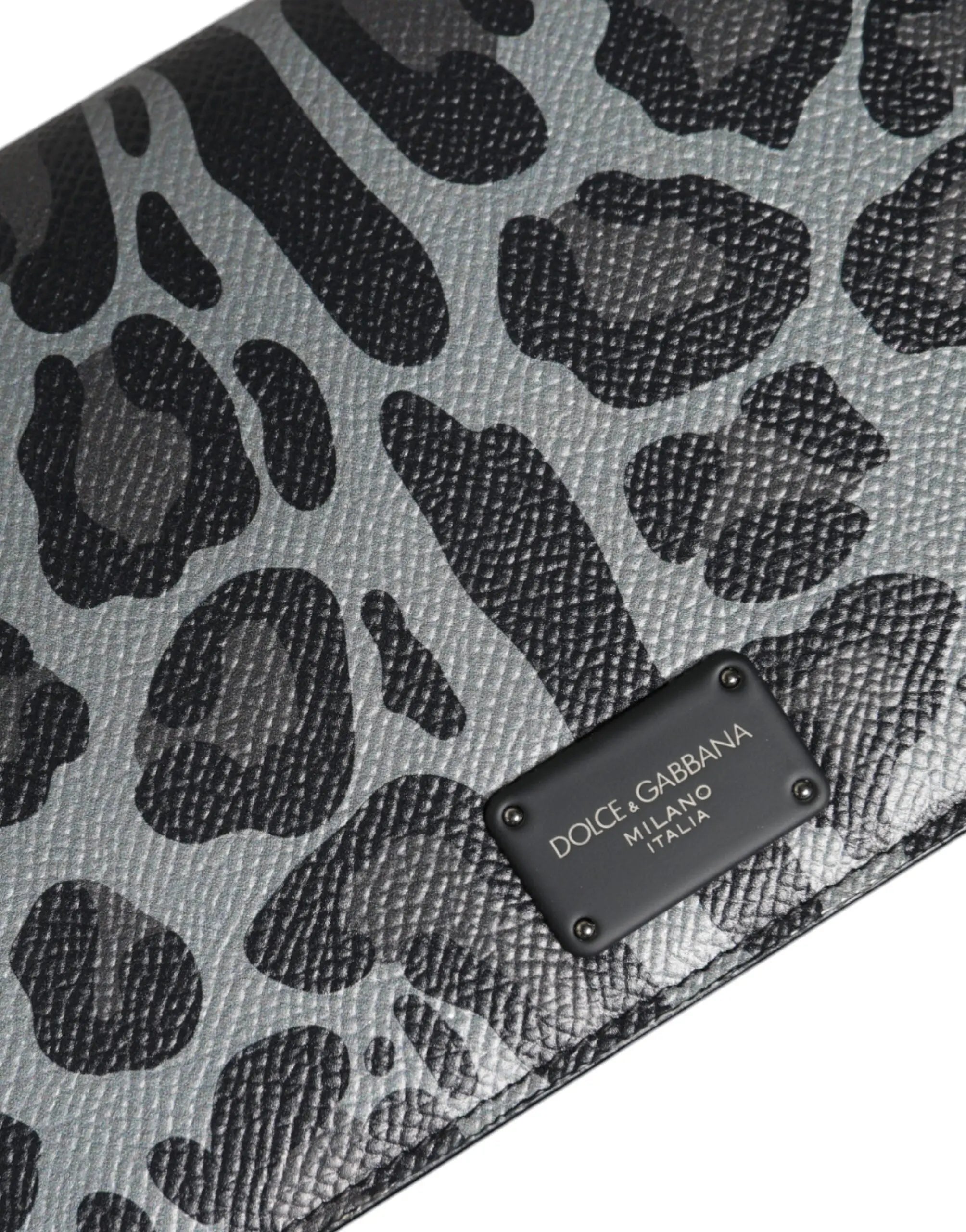 Sac bifold dolce & gabbana léopard noir et gris Dolce & Gabbana