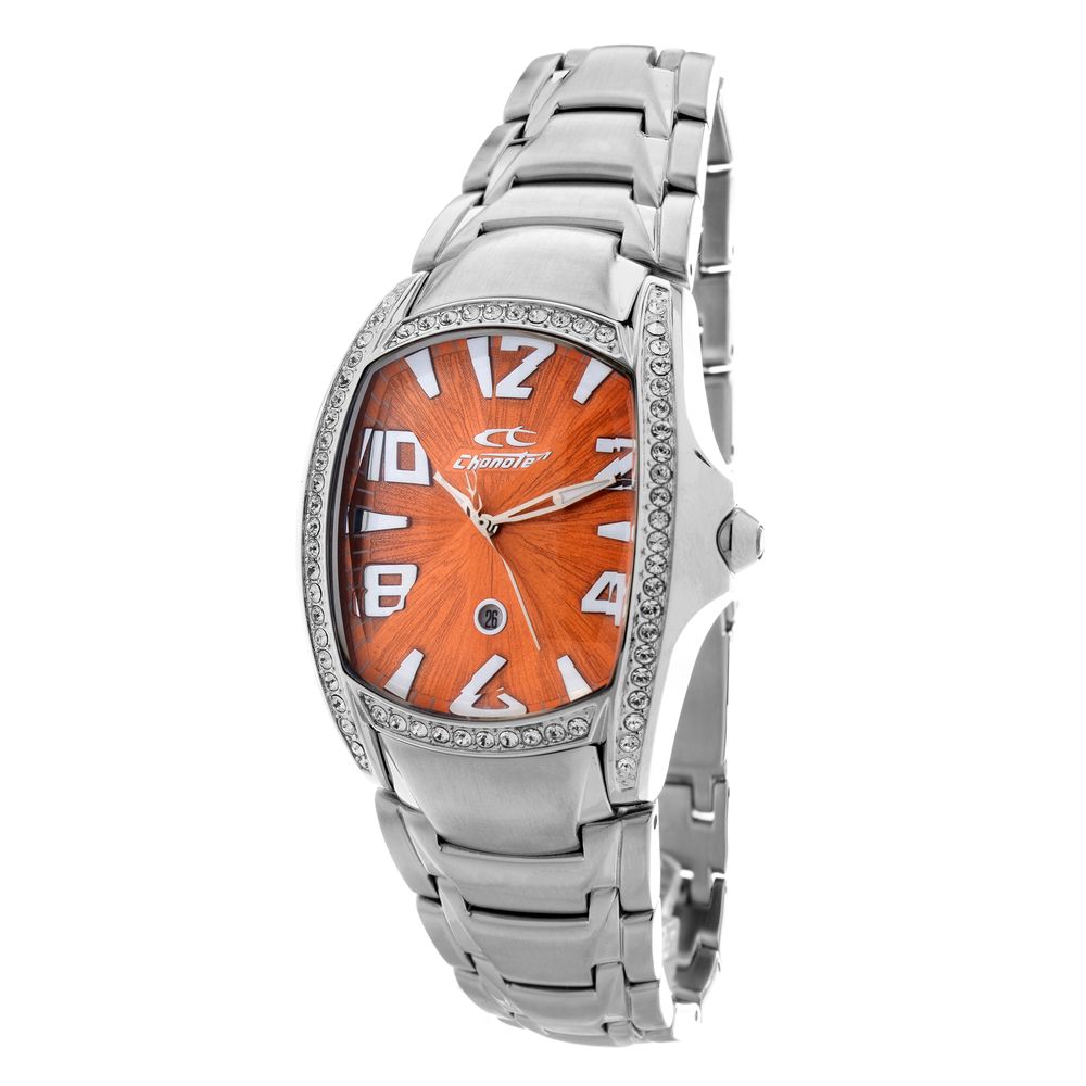 Montre argentée Cadran orange