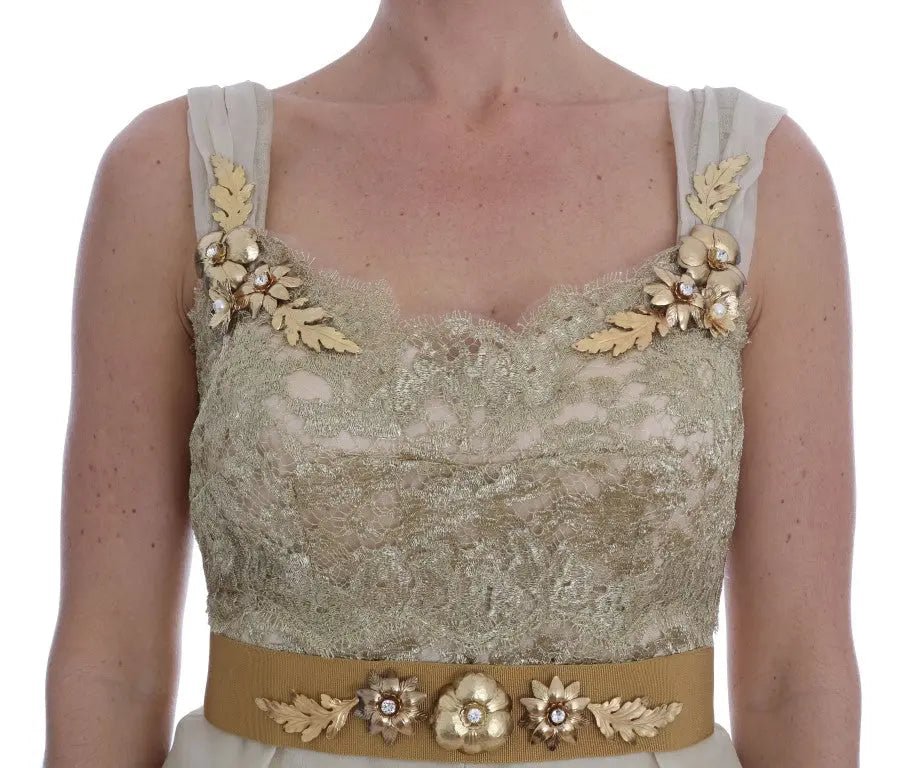 Robe Dolce & Gabbana en soie beige Dolce & Gabbana