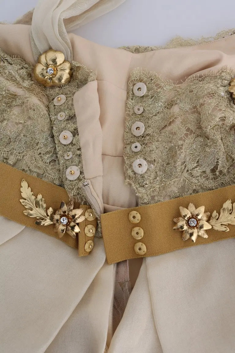 Robe Dolce & Gabbana en soie beige Dolce & Gabbana