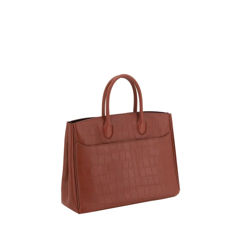 Sac cabas Burberry en cuir croco noir Burberry