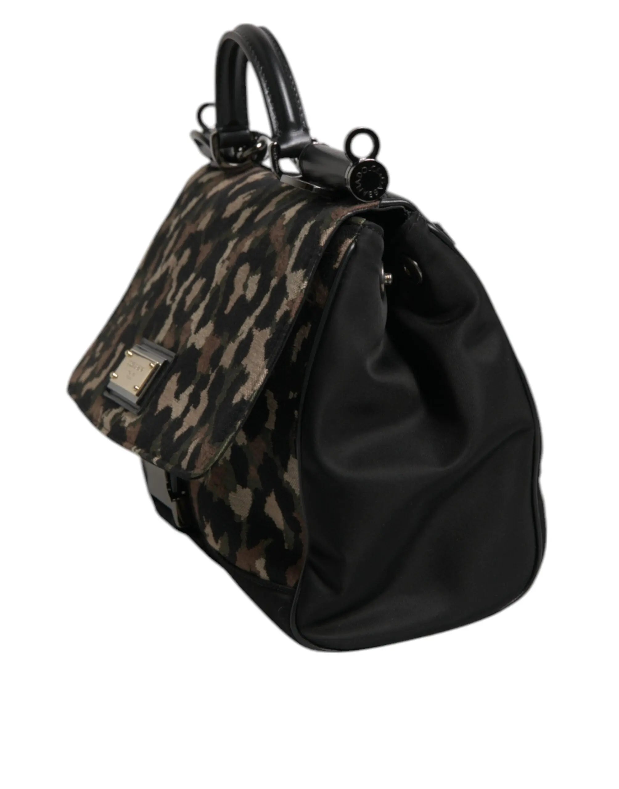 Sac à épaule Dolce & Gabbana Sicily brun imprimé léopard Dolce & Gabbana
