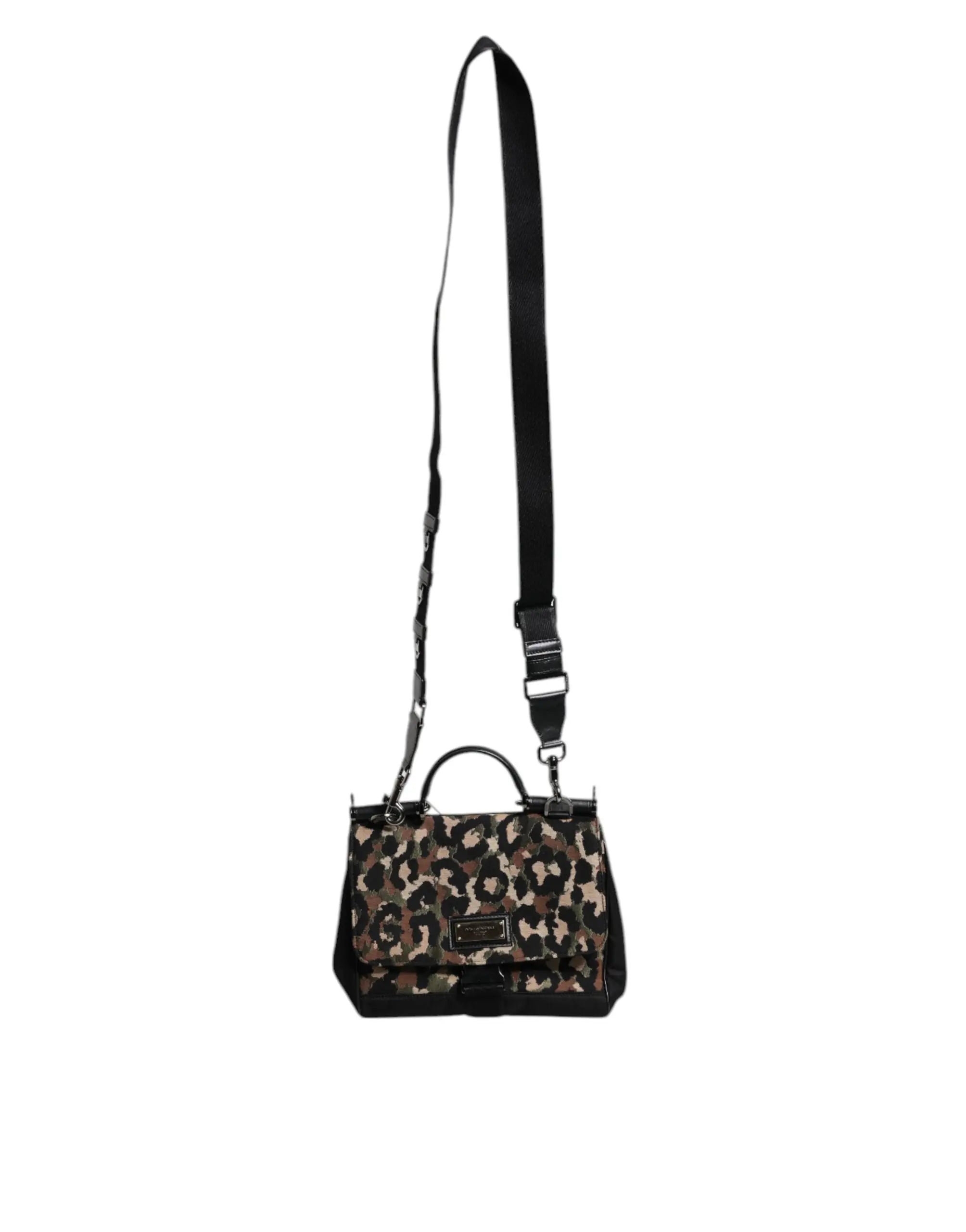 Sac à épaule Dolce & Gabbana Sicily brun imprimé léopard Dolce & Gabbana
