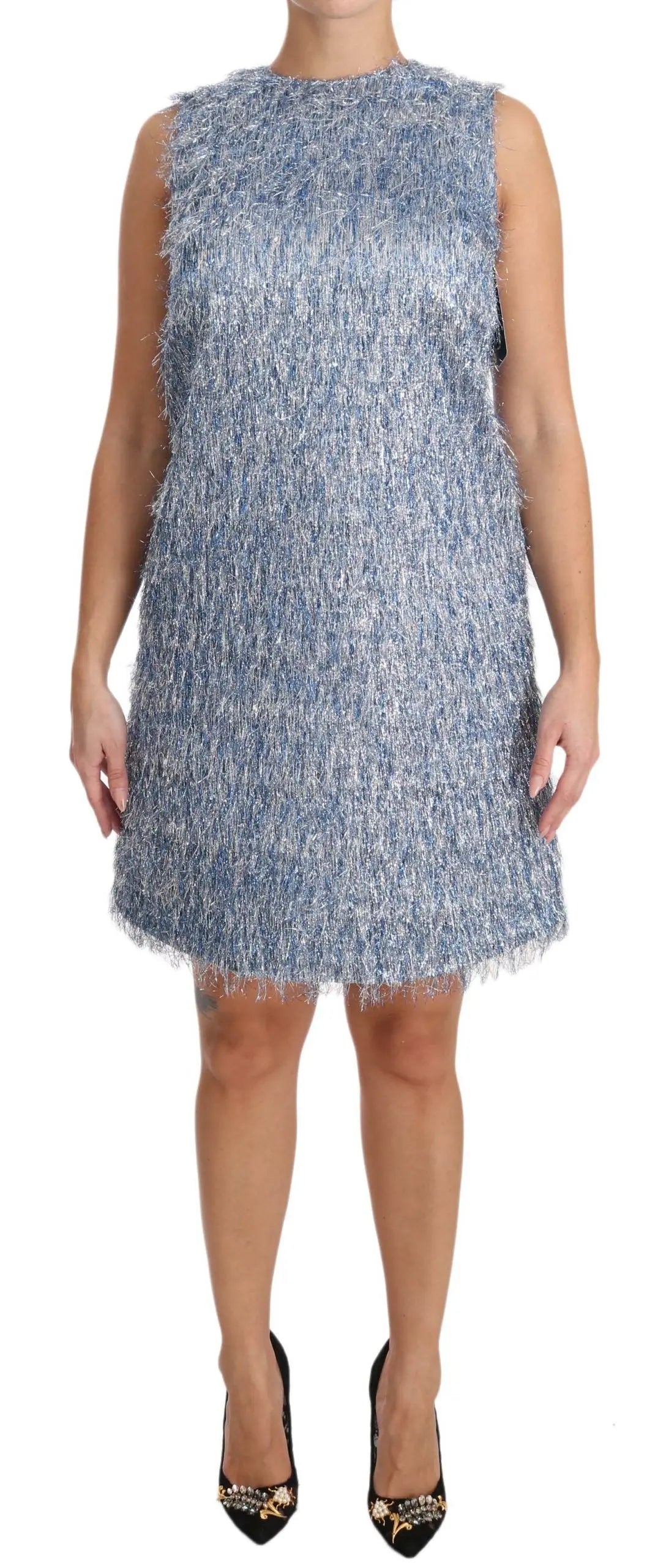 Robe Dolce & Gabbana Fringe bleue Dolce & Gabbana