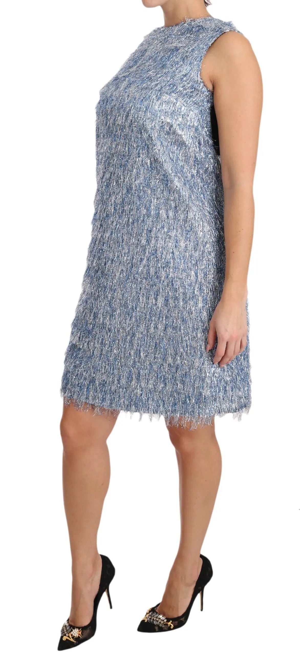 Robe Dolce & Gabbana Fringe bleue Dolce & Gabbana
