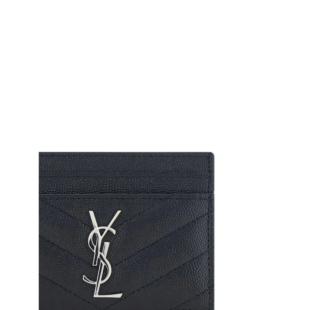 Porte-cartes Saint Laurent matelassé noir Saint Laurent