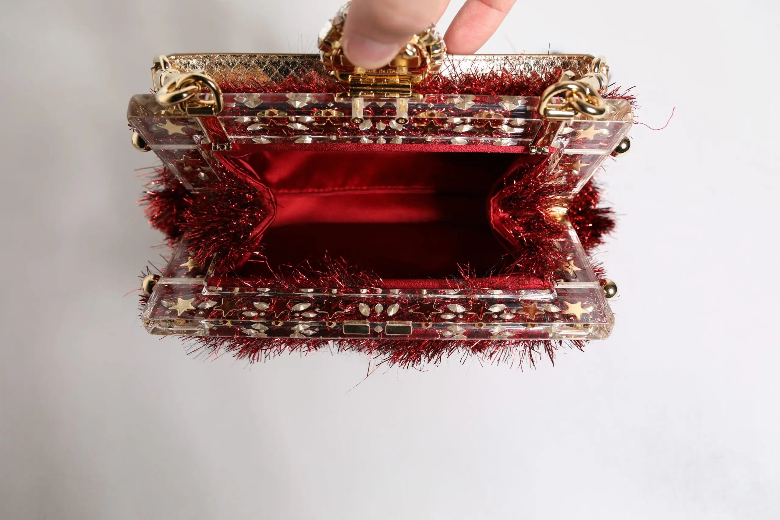 Sac à main Dolce & Gabbana Vanda rouge or Dolce & Gabbana