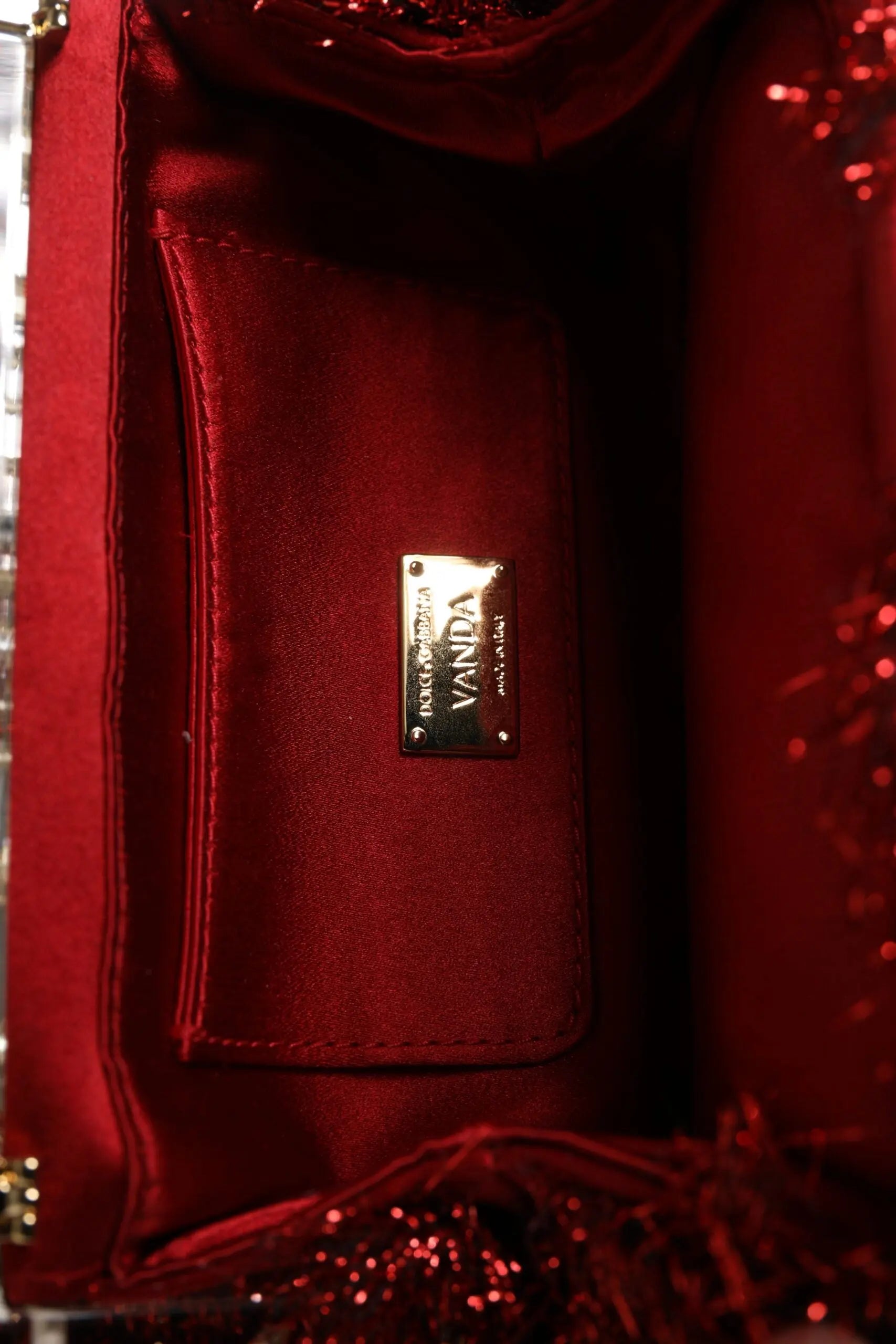 Sac à main Dolce & Gabbana Vanda rouge or Dolce & Gabbana