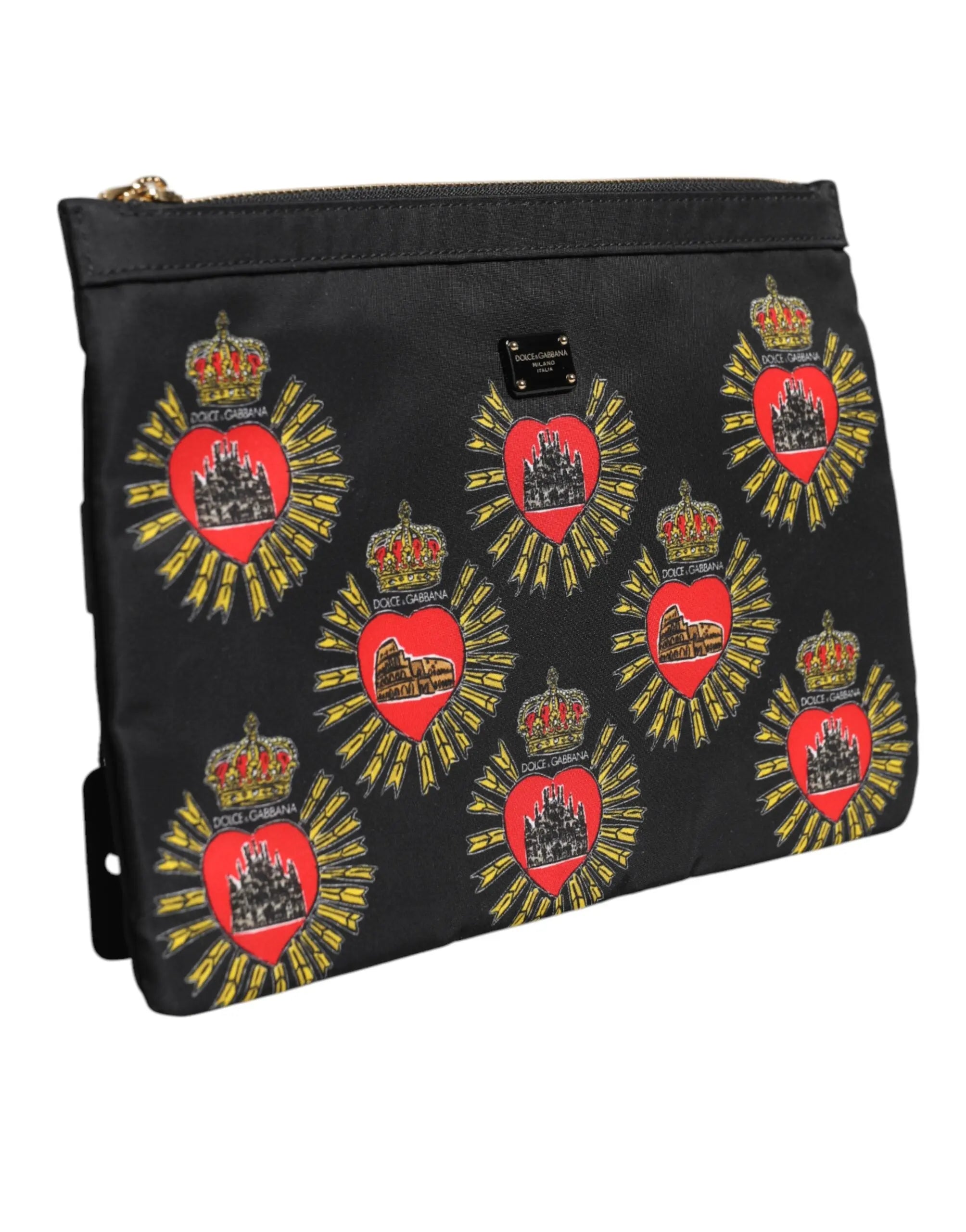 Pochette Dolce & Gabbana Sacred Heart noire rouge Dolce & Gabbana