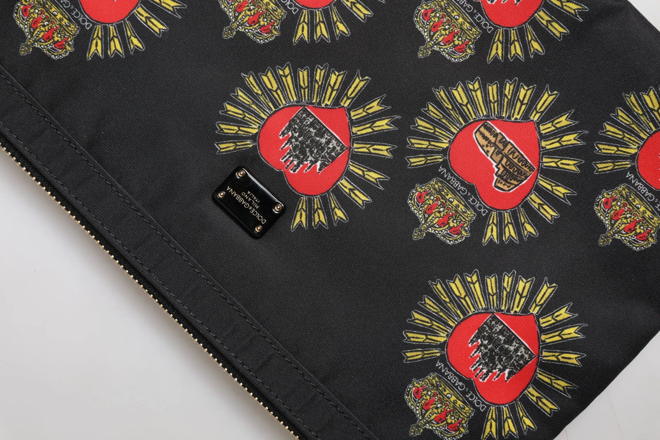 Pochette Dolce & Gabbana Sacred Heart noire rouge Dolce & Gabbana