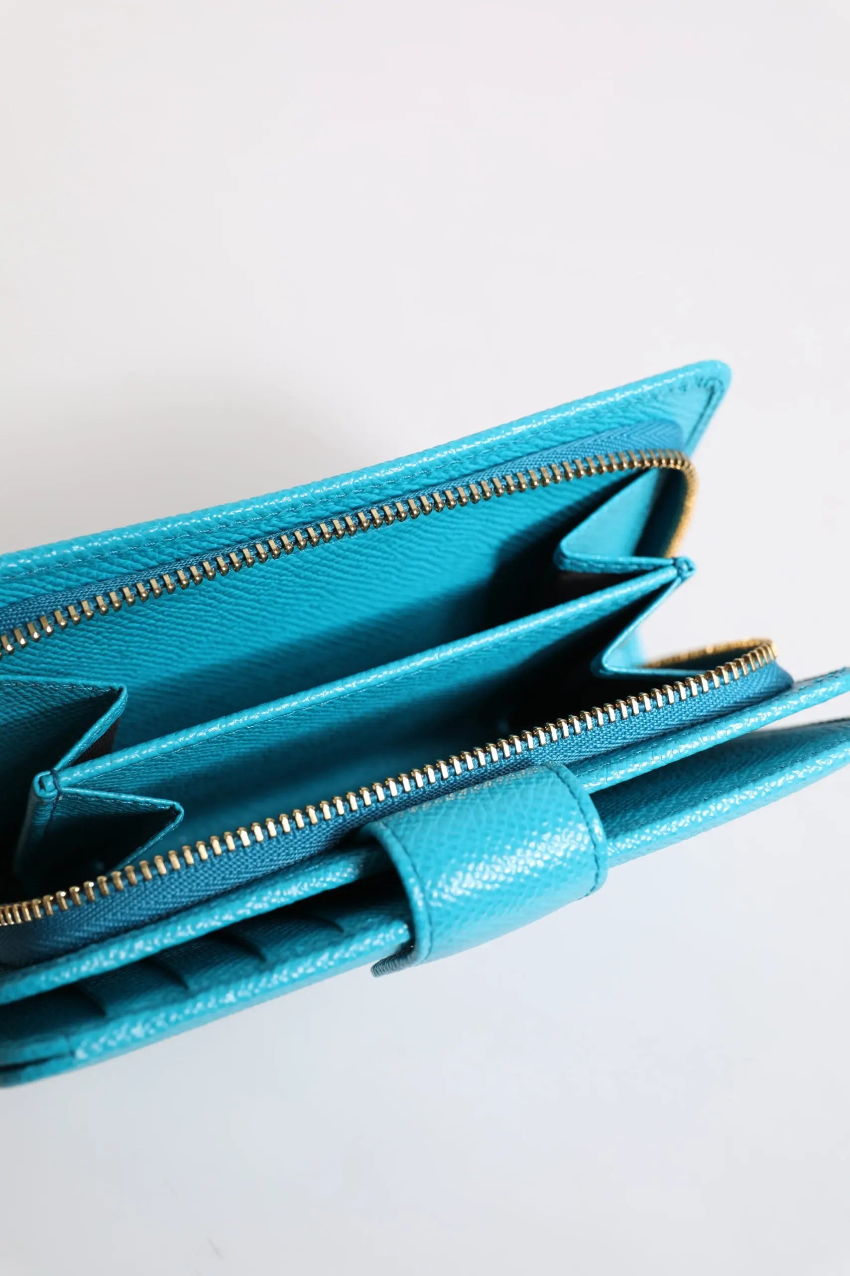 Portefeuille Dolce & Gabbana compact cuir bleu clair Dolce & Gabbana