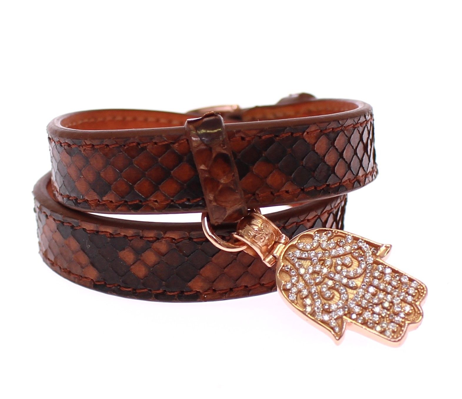 Bracelet Nialaya Hamsa œil marron