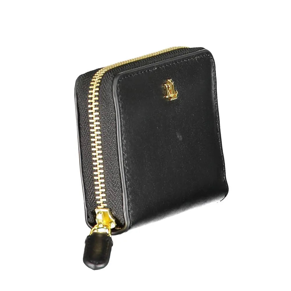 Portefeuille Noir Cuir 2 Compartiments Ralph Lauren