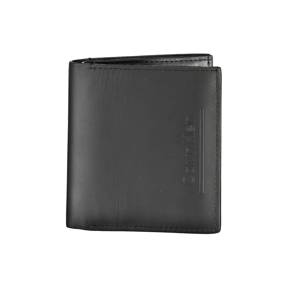 Portefeuille cuir noir à deux compartiments
