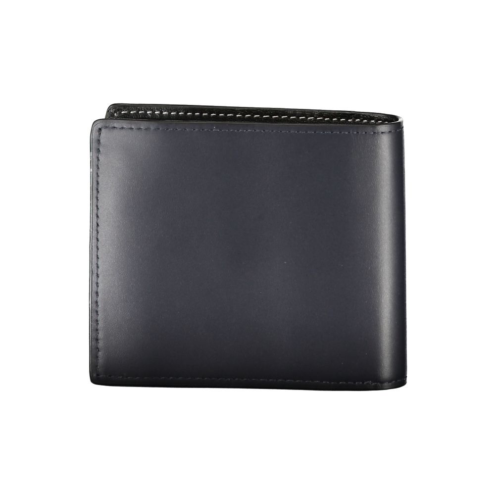 Portefeuille bleu cuir