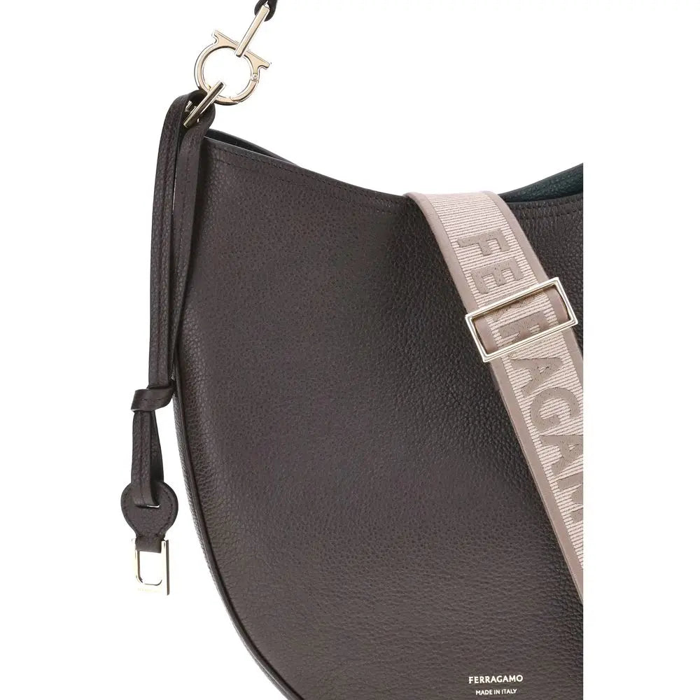 Sac bandoulière Ferragamo North-South brun Ferragamo