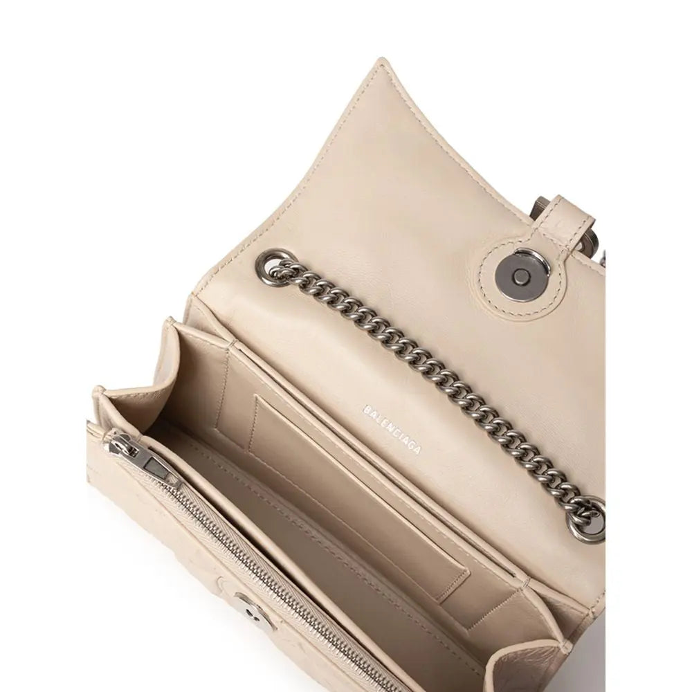 Sac porté épaule Balenciaga Small Crush beige Balenciaga