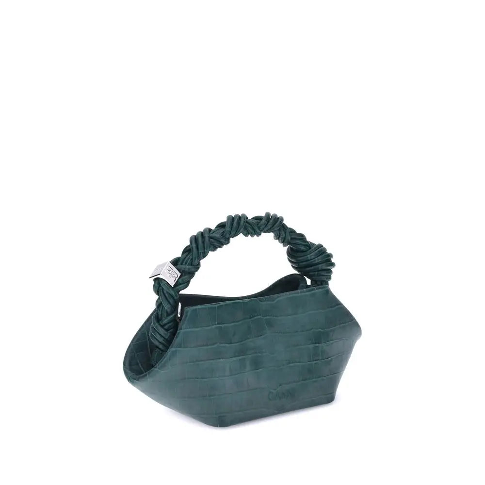 Sac Ganni mini crocodile argenté Ganni