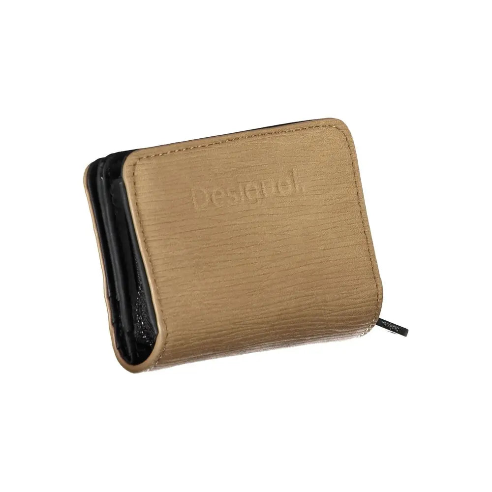Portefeuille marron avec logo marron Desigual