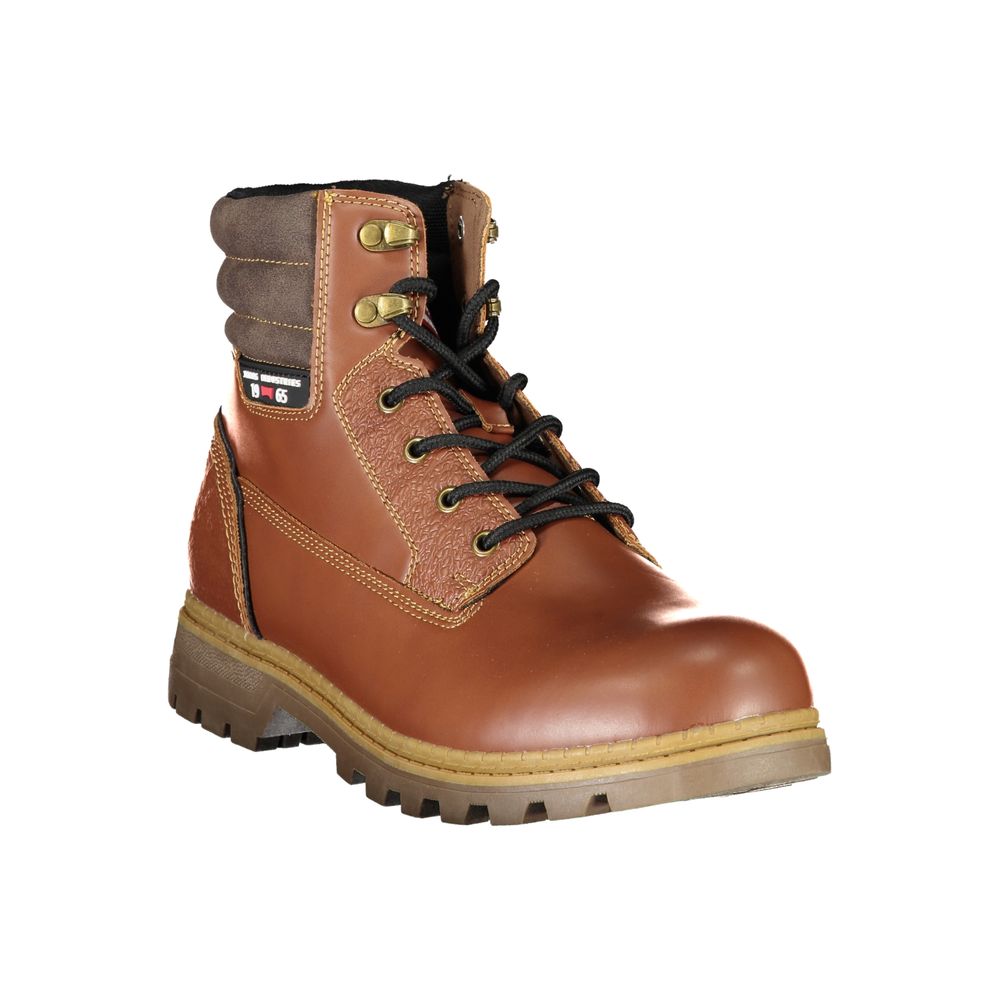 Bottines avec lacets logo brunes