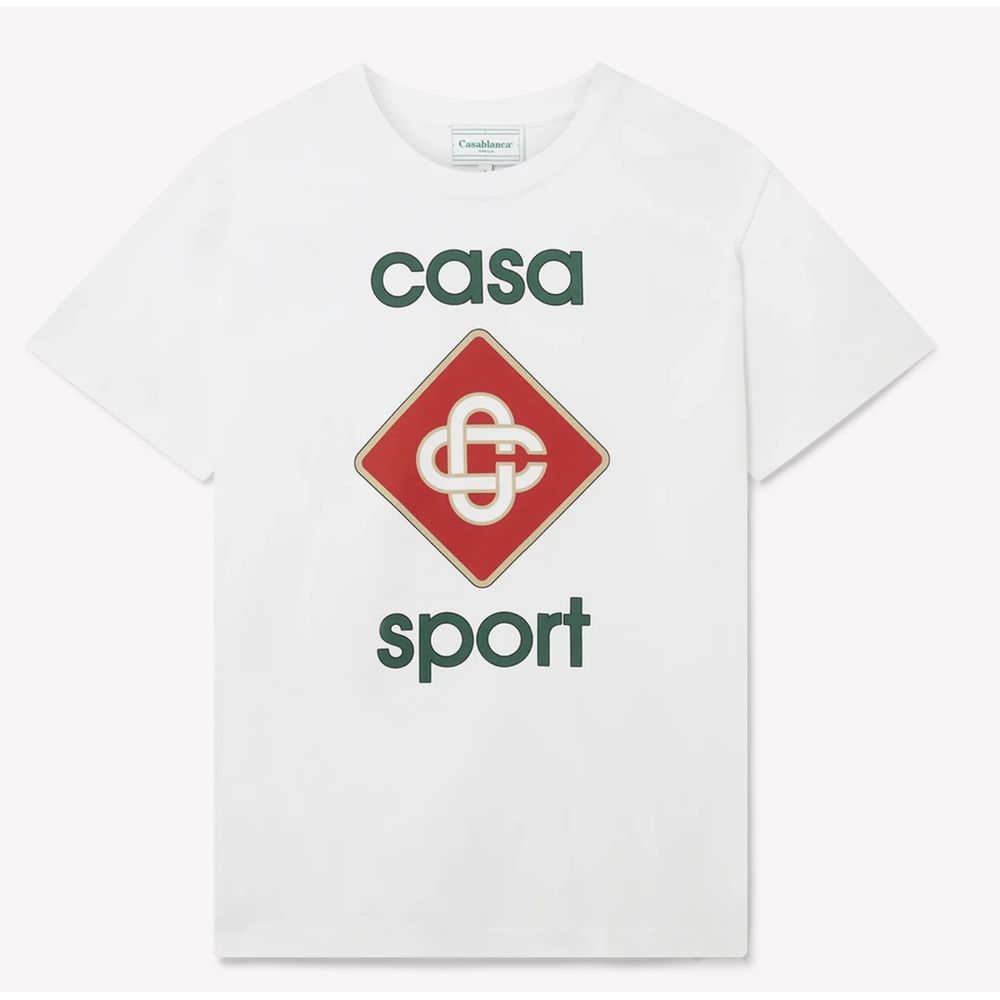 T-shirt Casablanca logo blanc