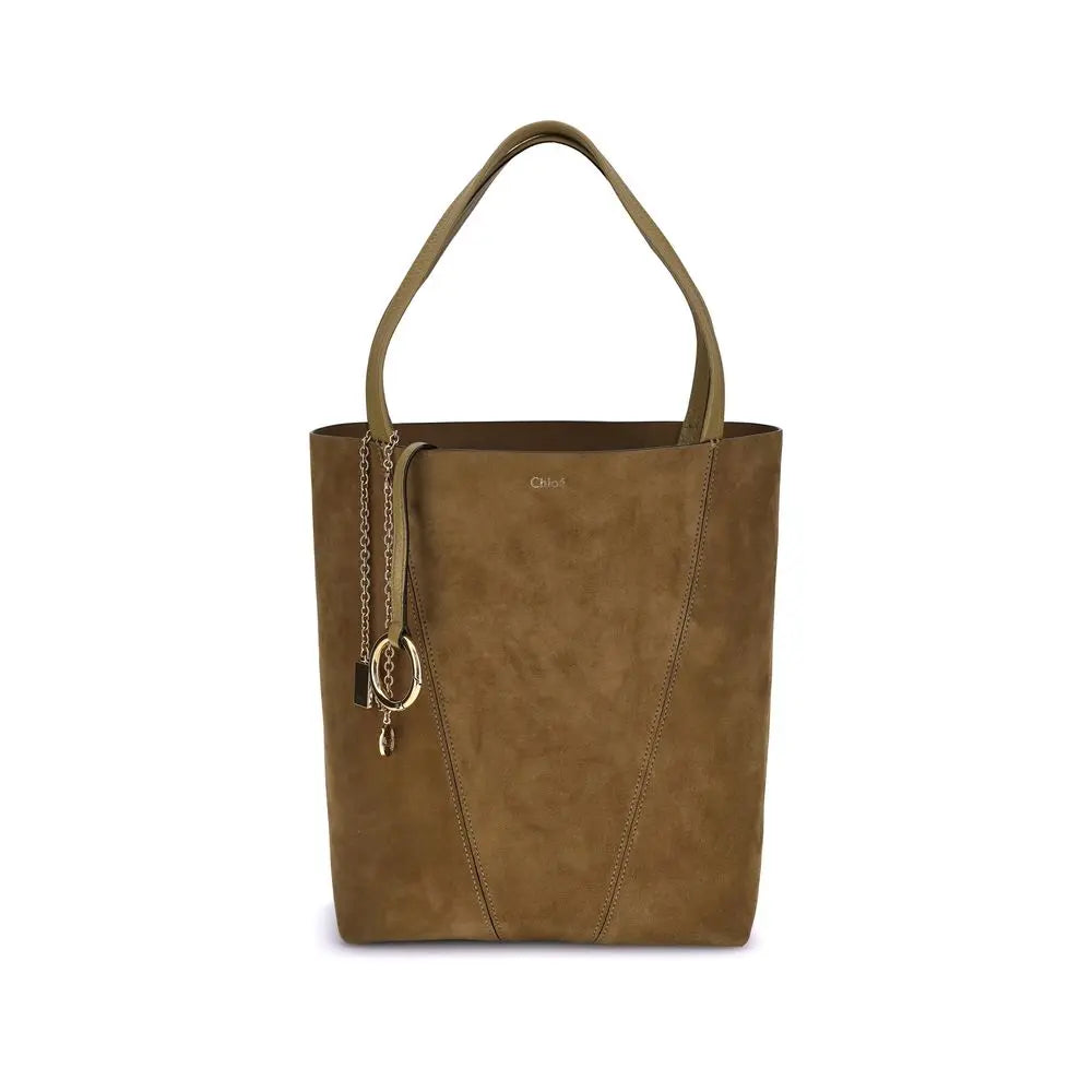 Sac Chloé Spin en cuir beige Chloé