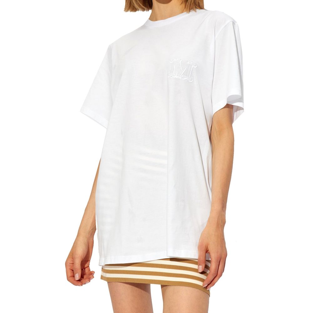 T-shirt Mango logo brodé blanc