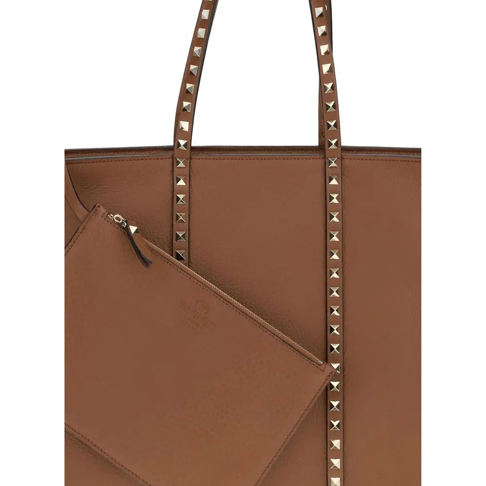 Tote bag Valentino Garavani Rockstud grenat Valentino Garavani