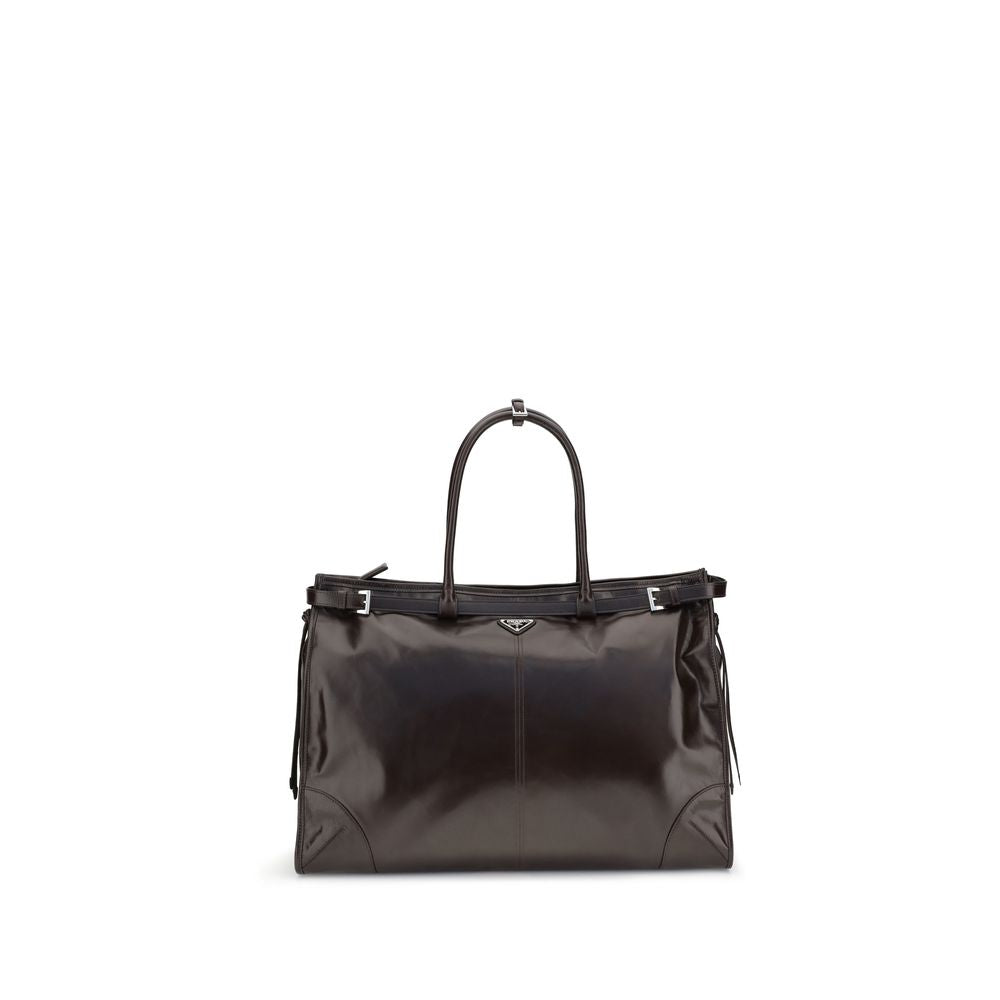Sac Duffle Prada cuir noir