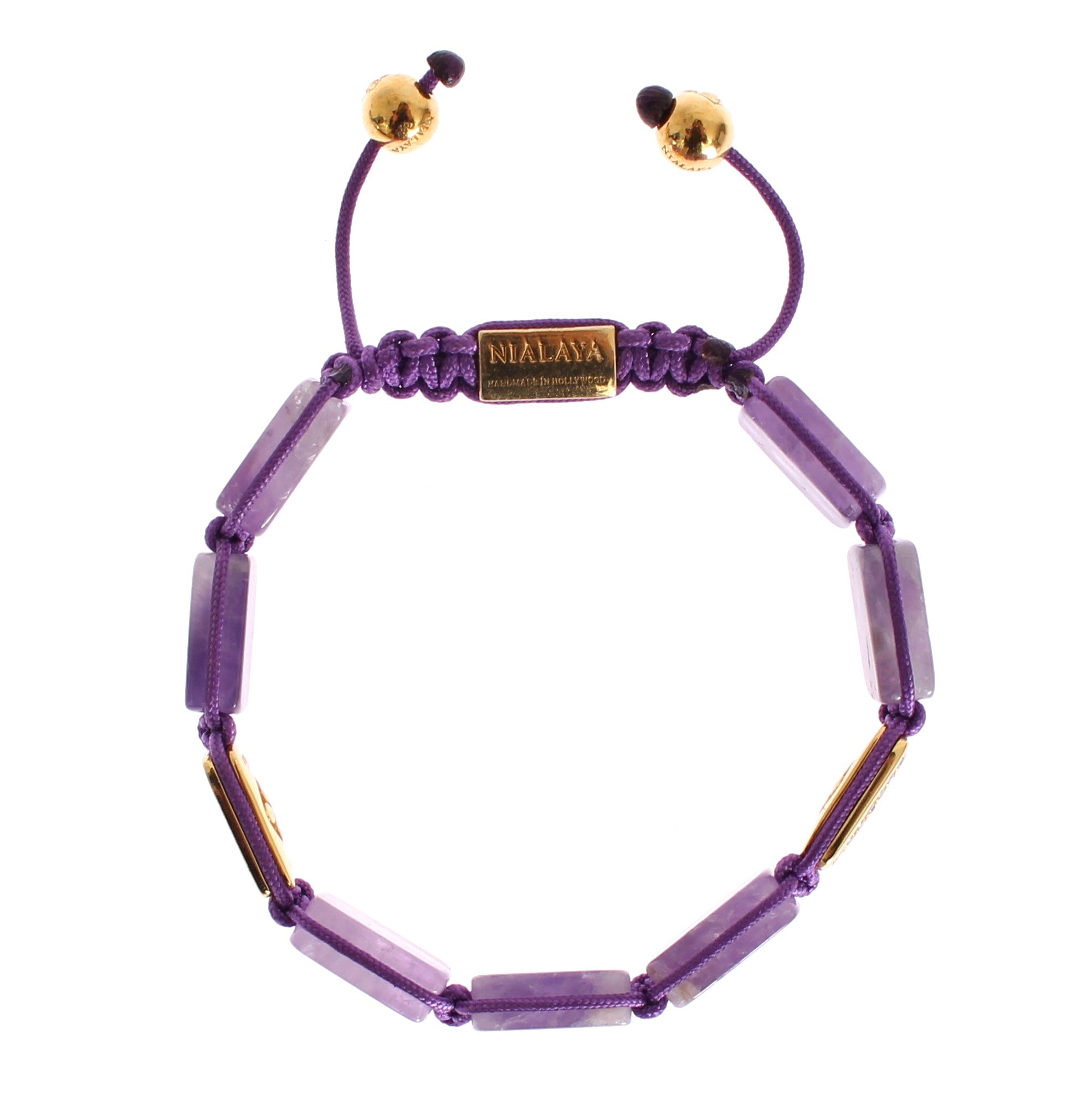 Bracelet Nialaya Améthyste doré
