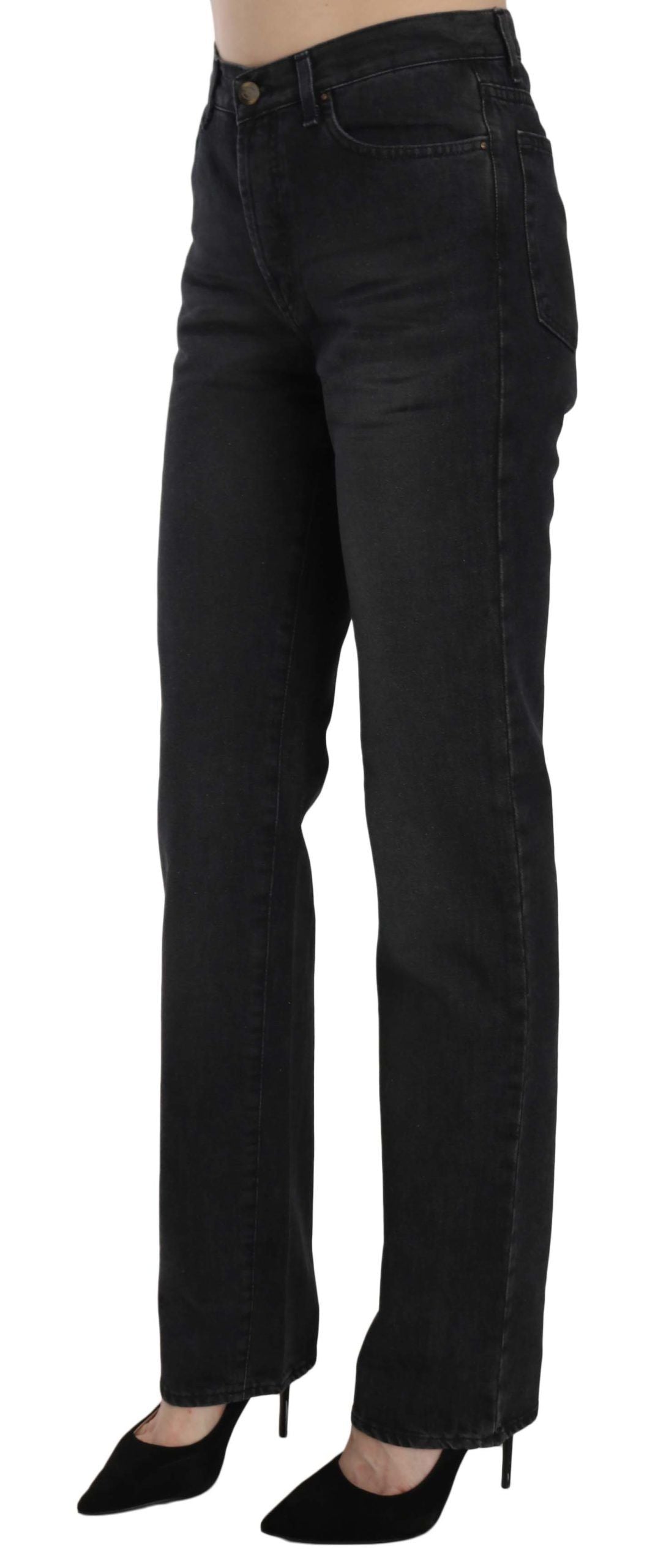 Pantalon Just Cavalli taille haute noir délavé