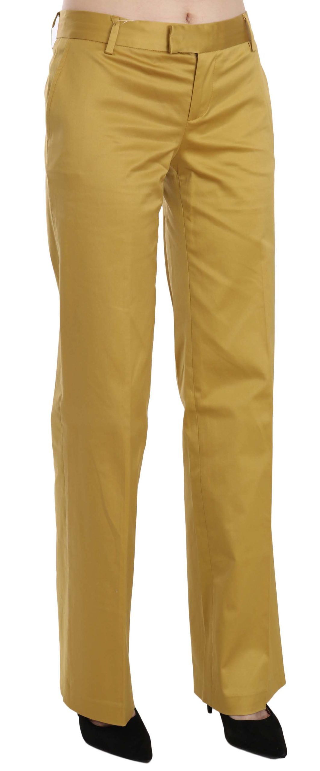 Pantalons Just Cavalli droits jaunes moutarde