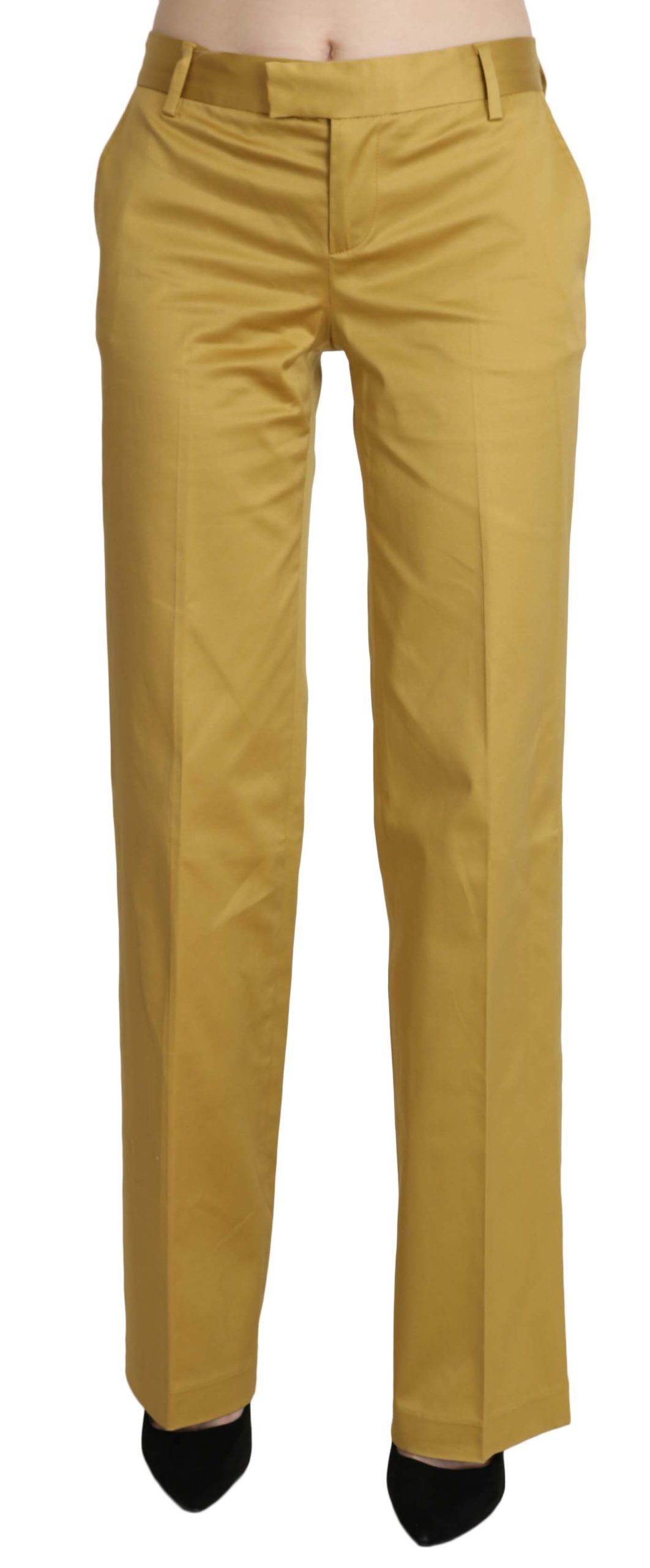 Pantalons Just Cavalli droits jaunes moutarde