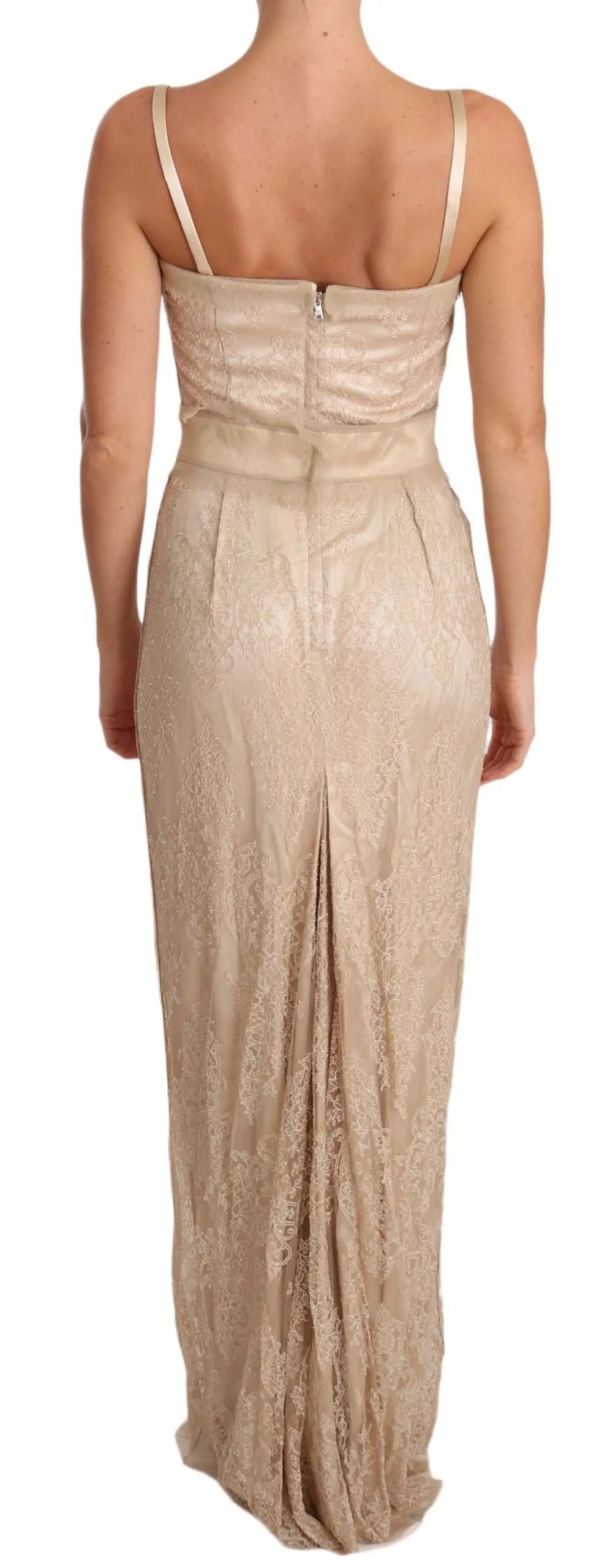 Robe Dolce & Gabbana Spaghetti Strap beige Dolce & Gabbana