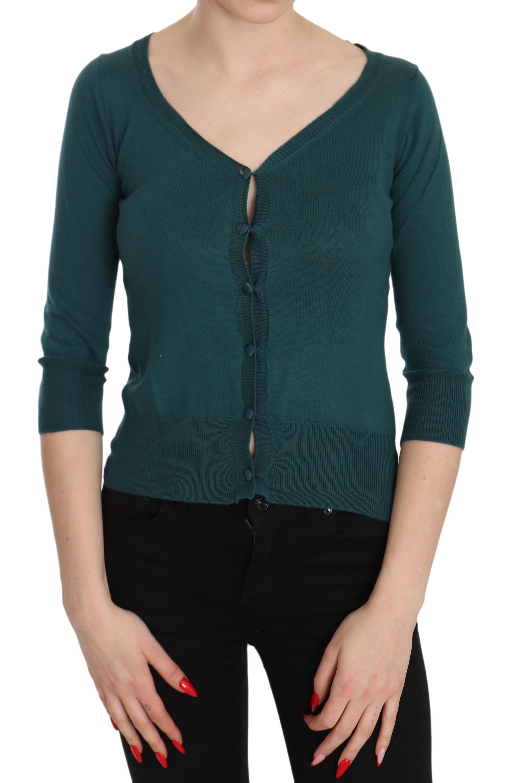 Cardigan PINK MEMORIES 3/4 bleu vert