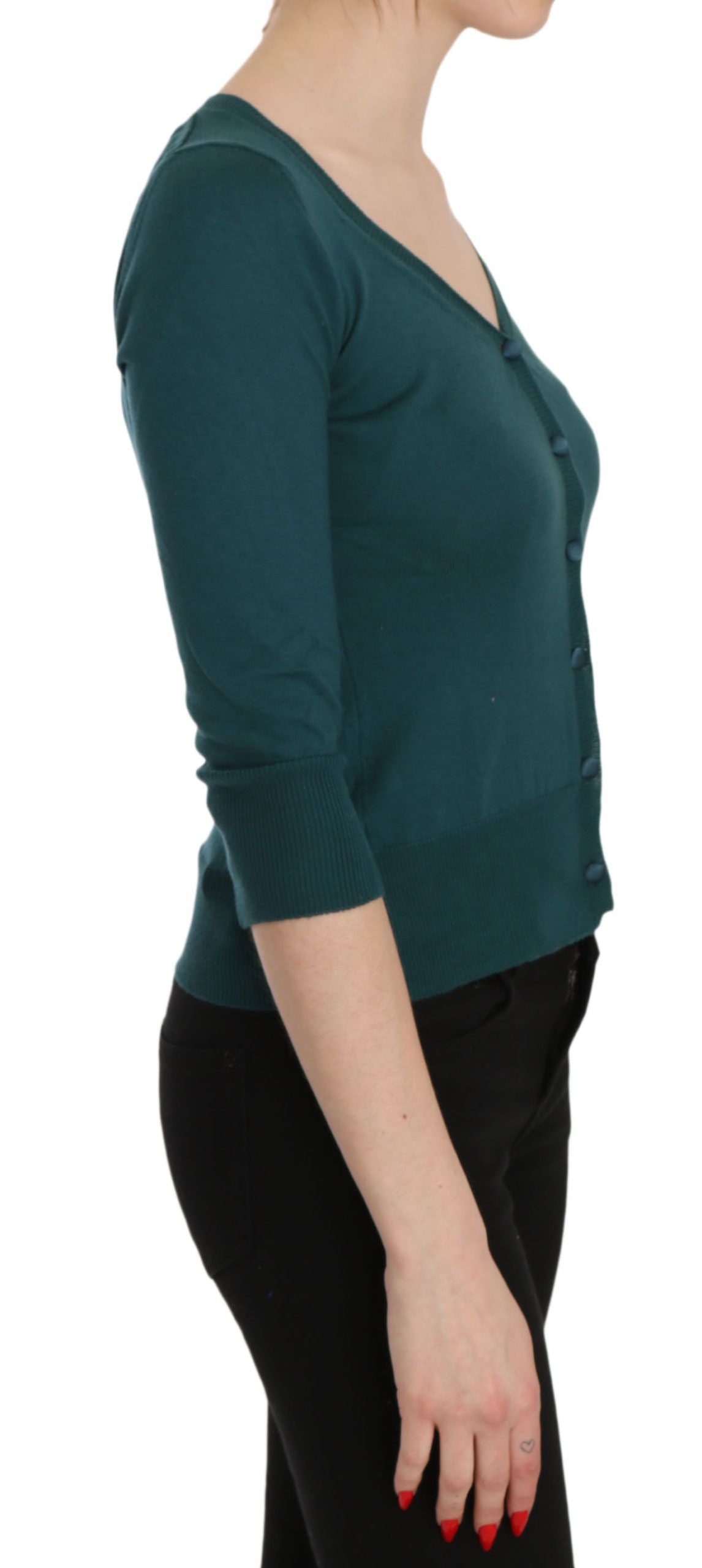Cardigan PINK MEMORIES 3/4 bleu vert
