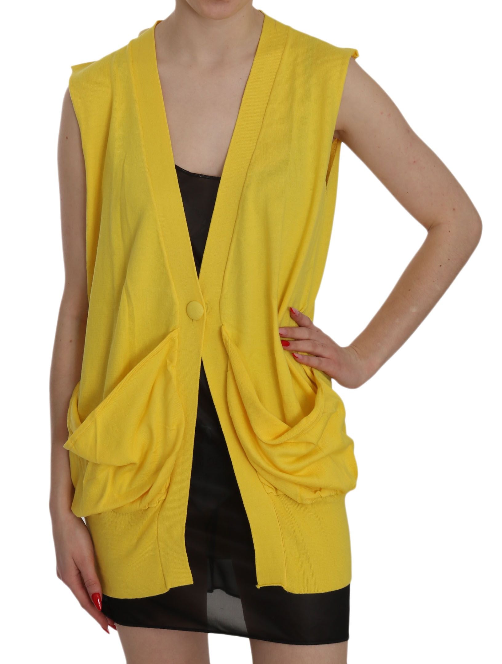 Gilet PINK MEMORIES sans manches jaune