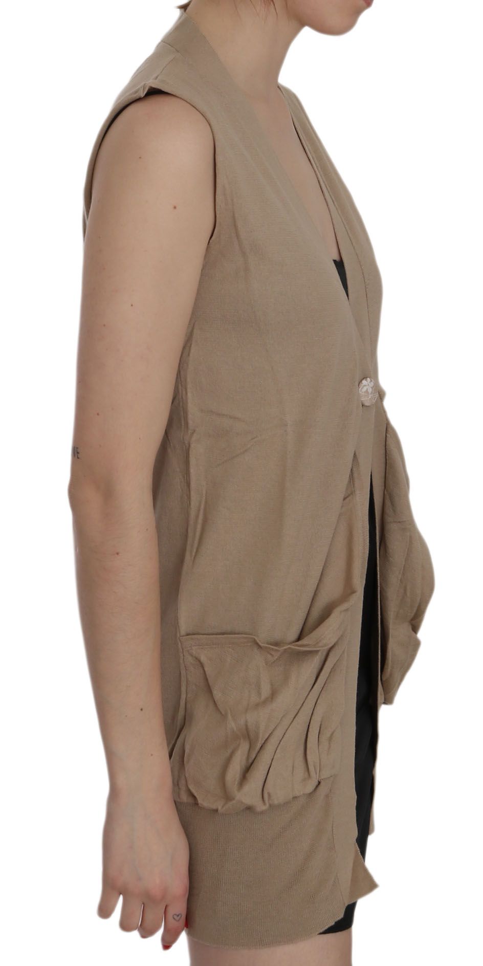 Gilet PINK MEMORIES sans manches marron