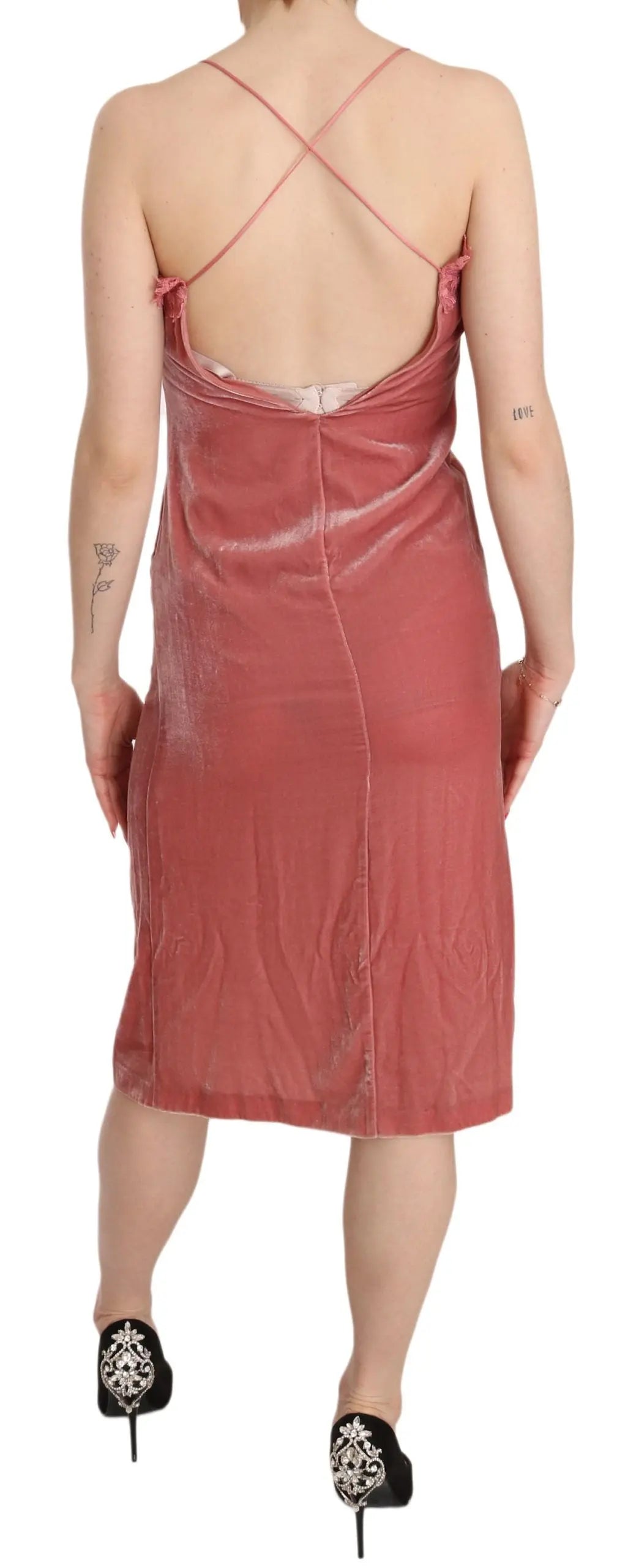 Robe PINKO Spaghetti Strap Rose Lace PINKO