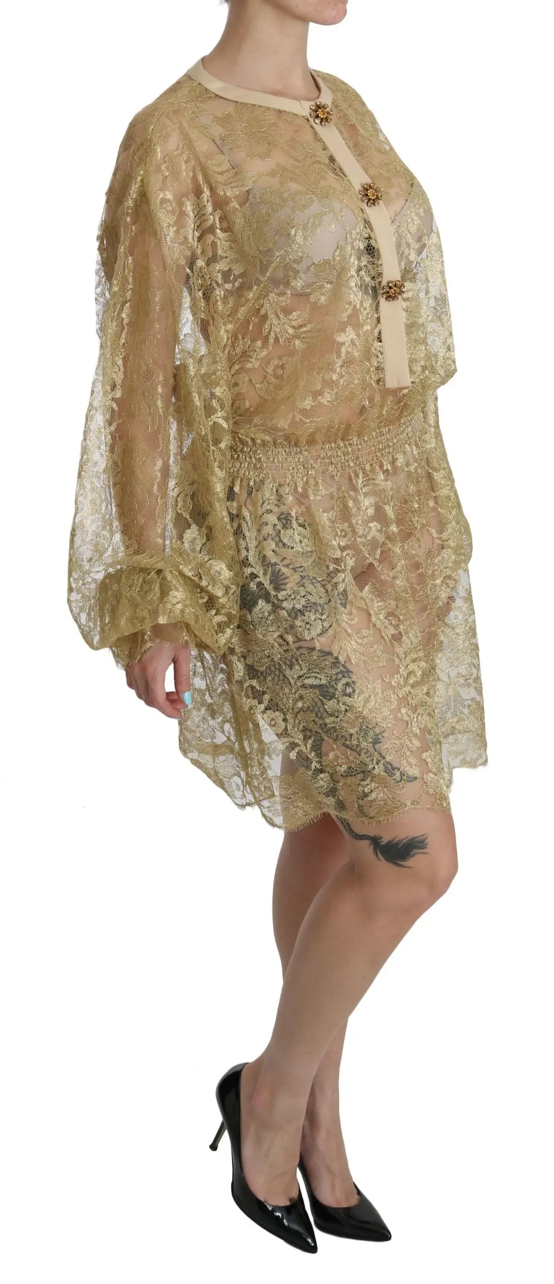 Robe Dolce & Gabbana A-Line dorée Dolce & Gabbana