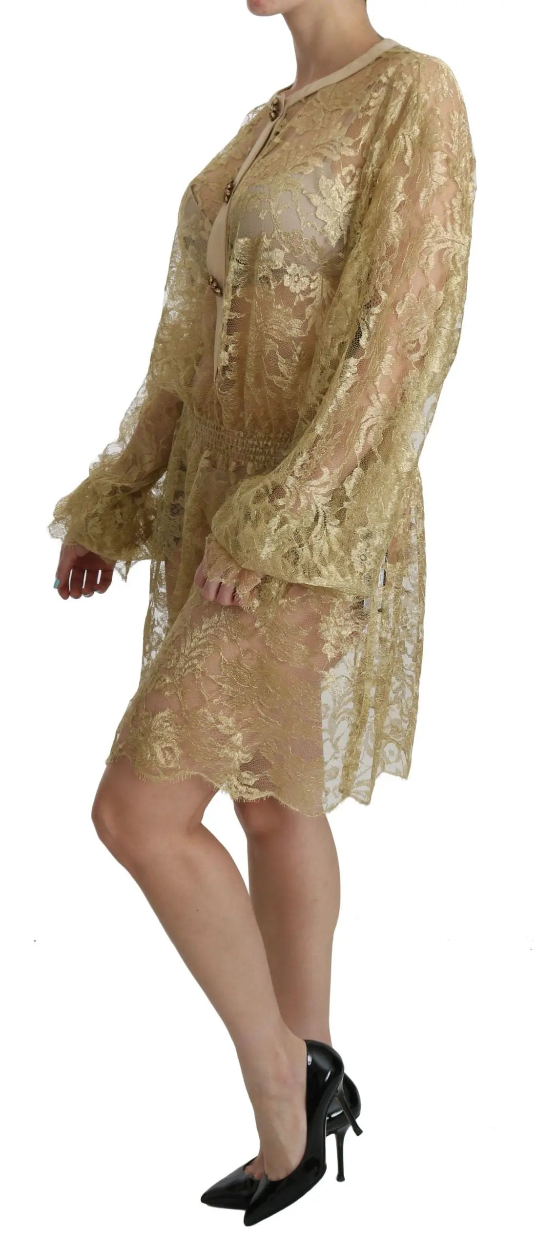 Robe Dolce & Gabbana A-Line dorée Dolce & Gabbana
