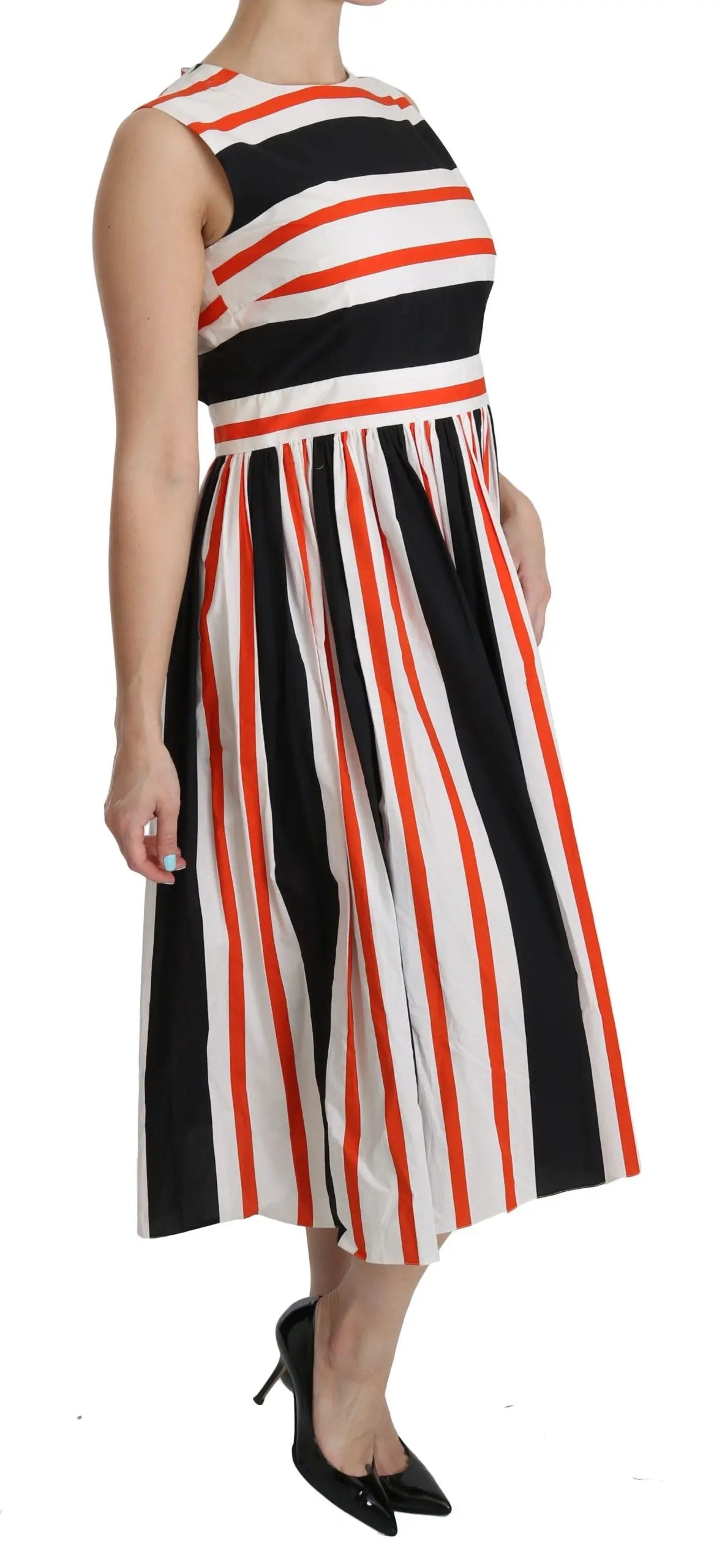 Robe Dolce & Gabbana A-Line rayée multicolore Dolce & Gabbana