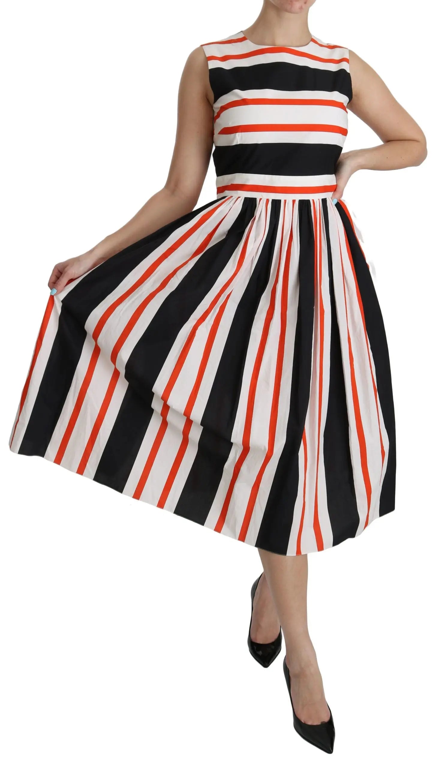 Robe Dolce & Gabbana A-Line rayée multicolore Dolce & Gabbana