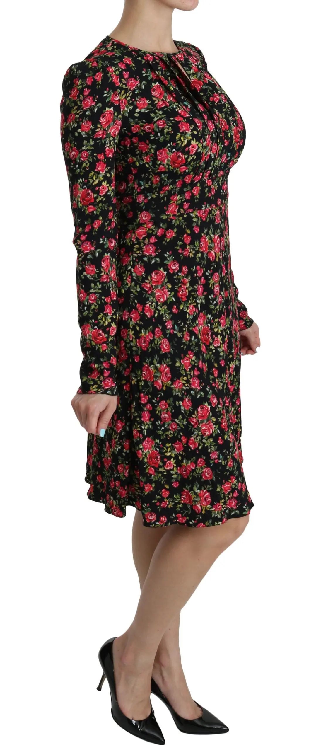 Robe Dolce & Gabbana A-Line fleurs noires Dolce & Gabbana