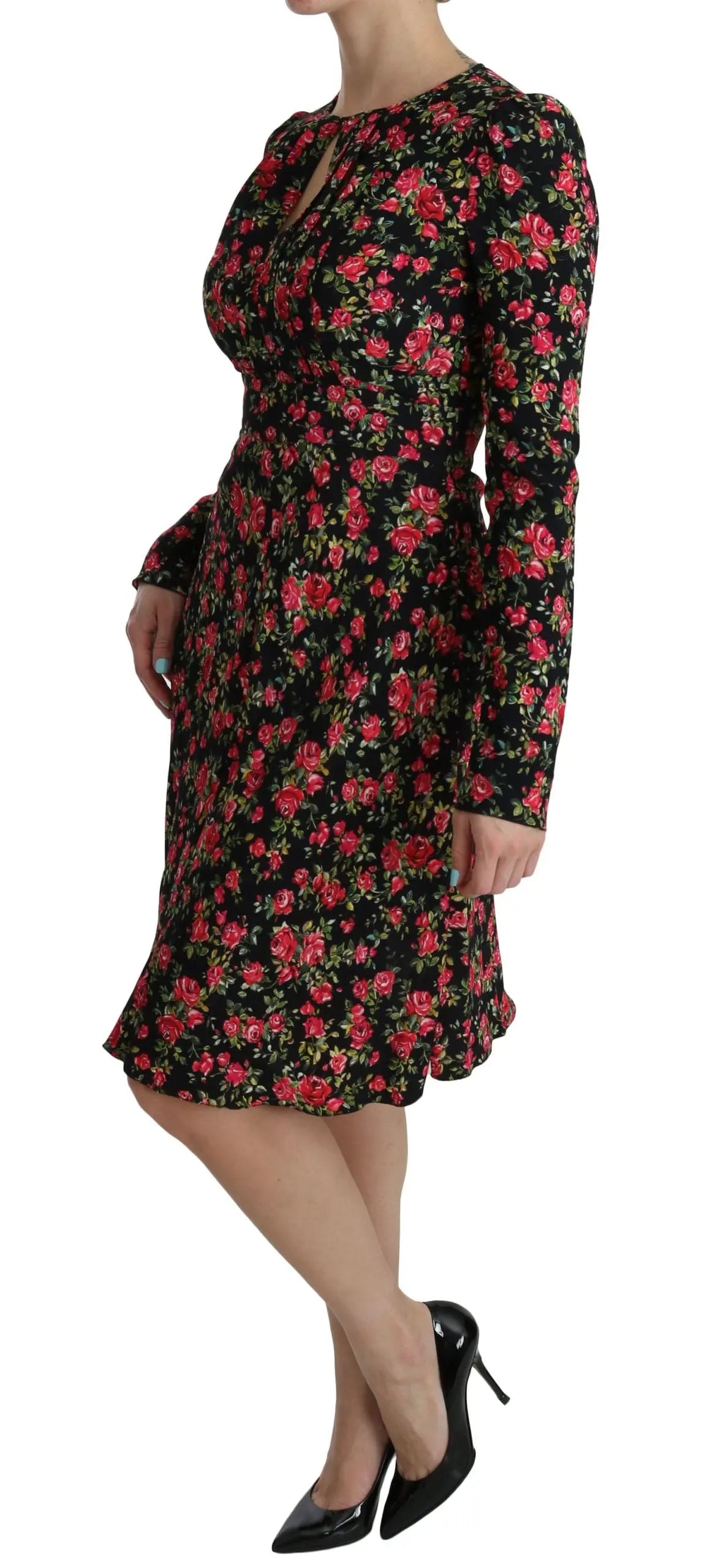 Robe Dolce & Gabbana A-Line fleurs noires Dolce & Gabbana