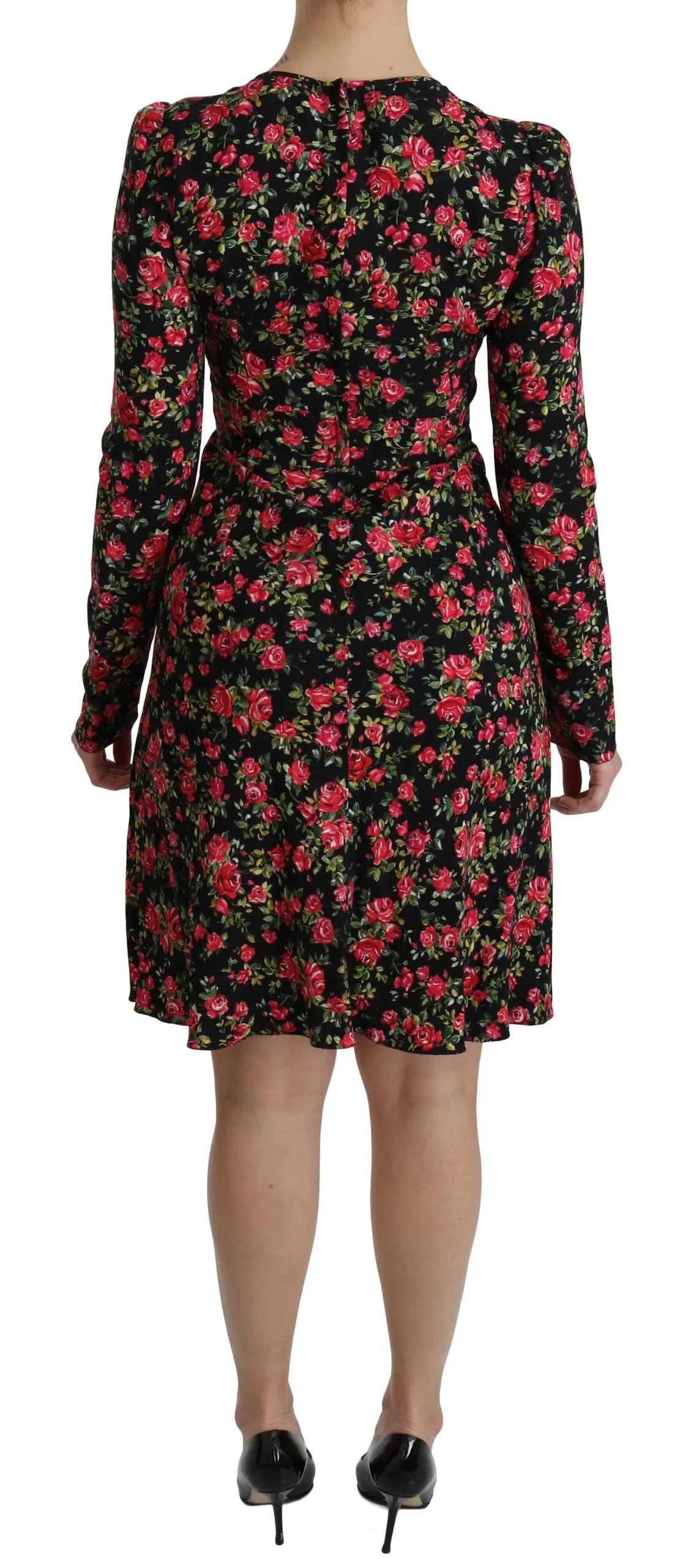Robe Dolce & Gabbana A-Line fleurs noires Dolce & Gabbana