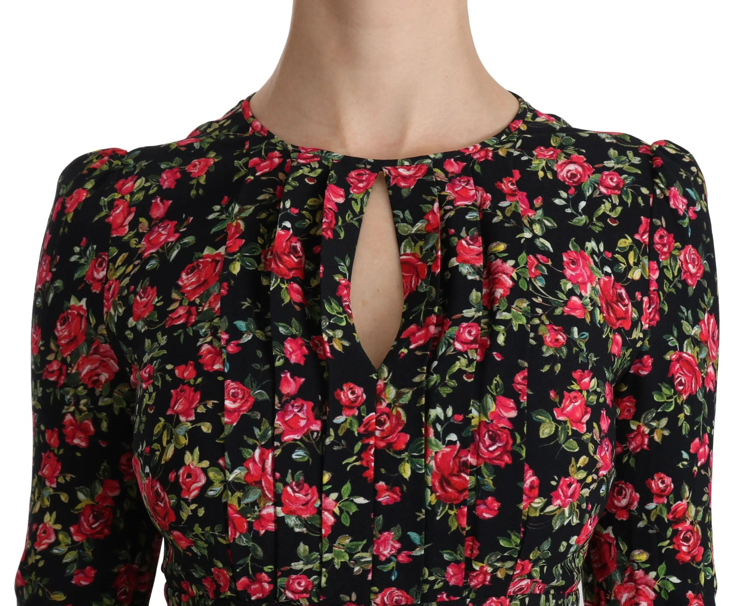Robe Dolce & Gabbana A-Line fleurs noires Dolce & Gabbana