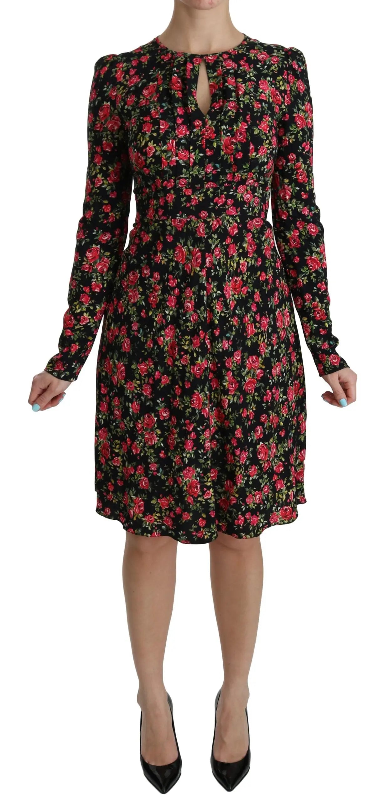 Robe Dolce & Gabbana A-Line fleurs noires Dolce & Gabbana