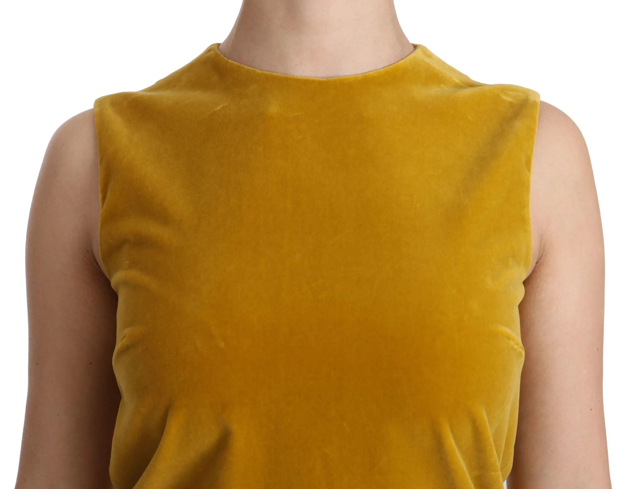 Robe Dolce & Gabbana Shift mini jaune velours Dolce & Gabbana